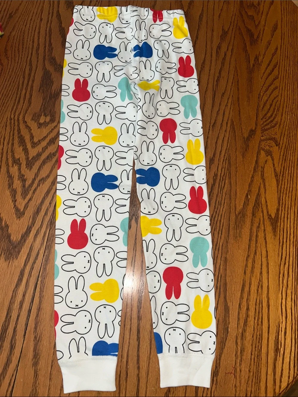 Hanna Andersson x miffy Pant and LS top pajama set with Multicolor Bunny Print